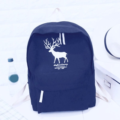 Casual Animal Printed Canvas Students School Backpack Bag